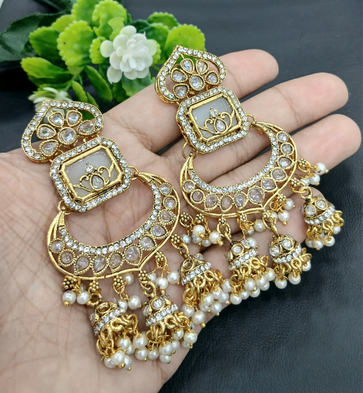 Luxury Chandbali Earrings – Artificial Jewellery