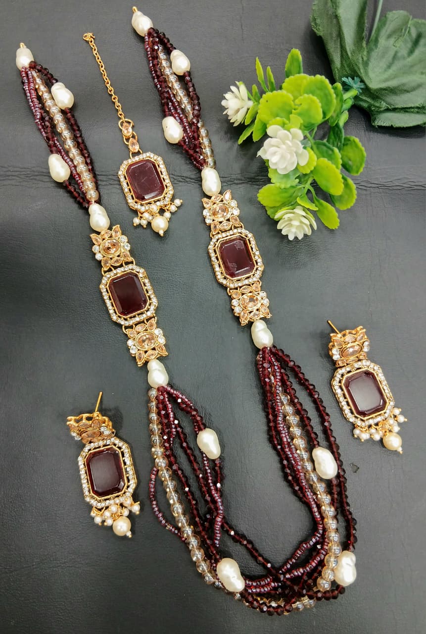 ✨ Artificial Pearl &amp; Stone Jewellery Set