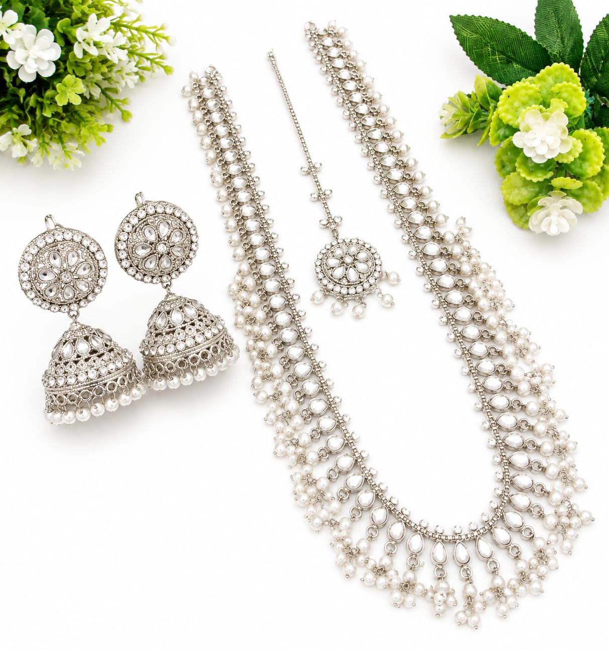 ✨ Elegant Artificial Pearl Jewellery Set ✨