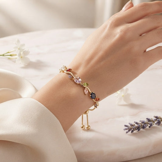 ✨ Multicolour Crystal Charm Bracelet