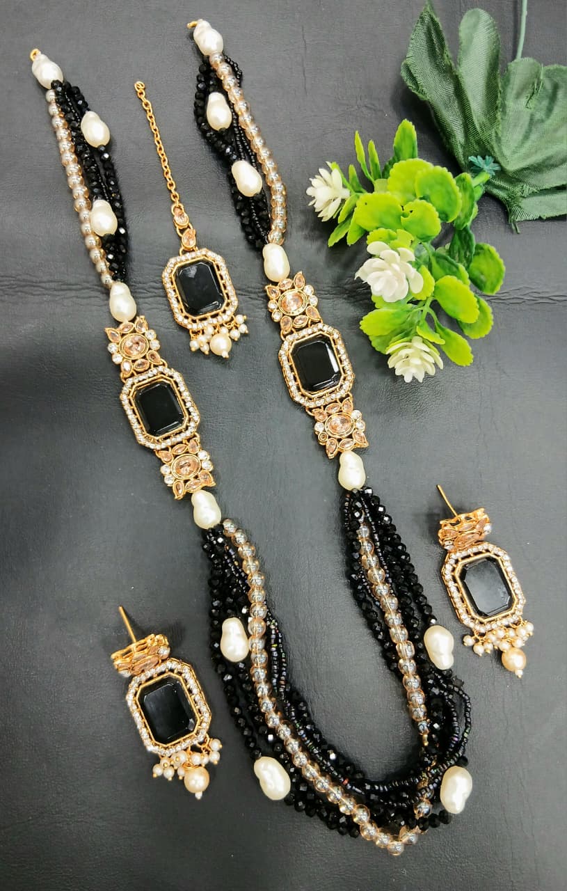 ✨ Artificial Pearl &amp; Stone Jewellery Set