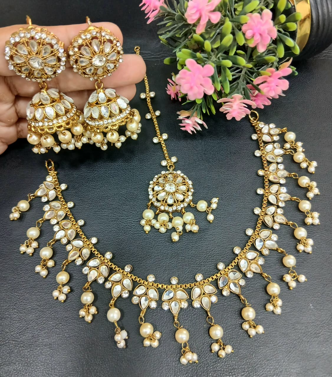 ✨ Elegant Artificial Choker Jewellery Set ✨