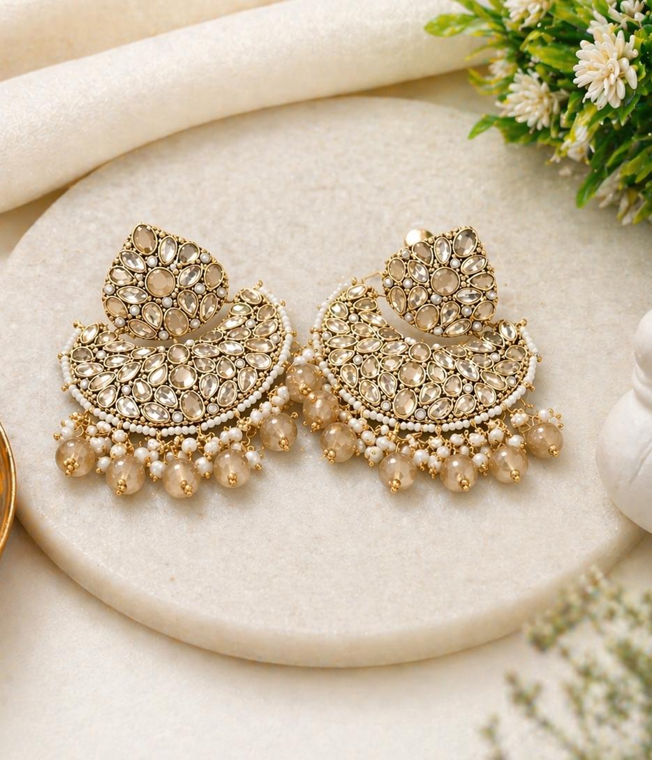 Elegant Kundan Chandbali Earrings – Artificial Jewellery