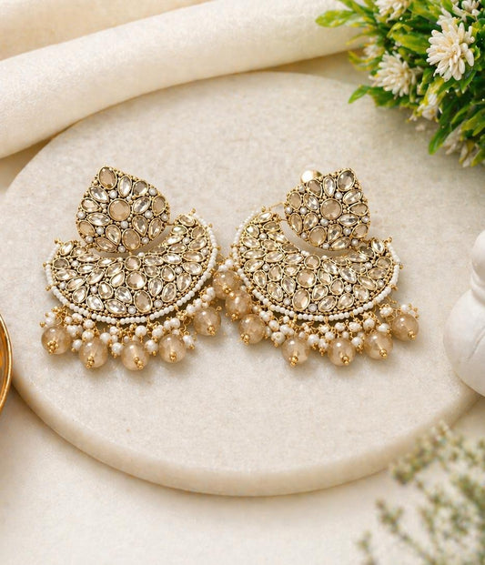 Elegant Kundan Chandbali Earrings – Artificial Jewellery