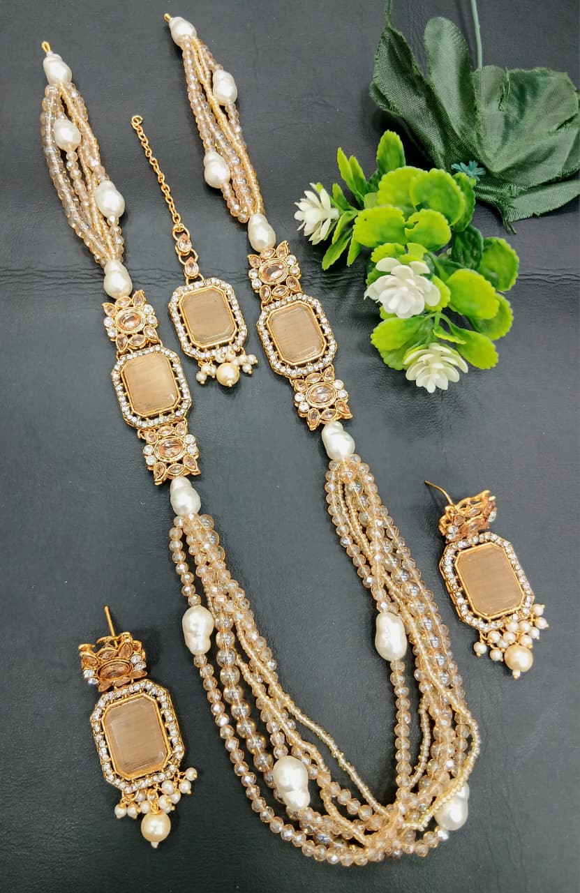 ✨ Artificial Pearl &amp; Stone Jewellery Set