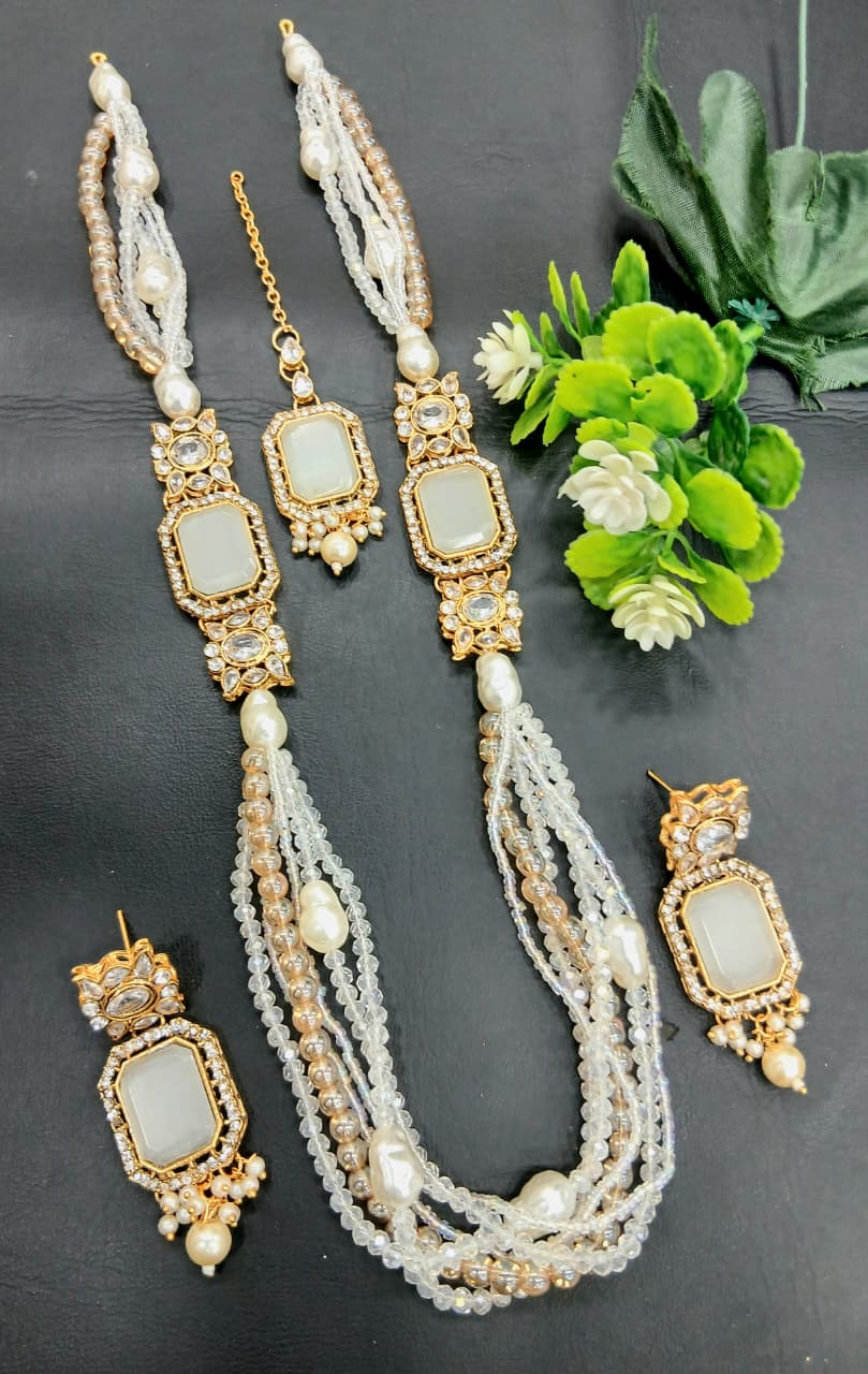 ✨ Artificial Pearl &amp; Stone Jewellery Set
