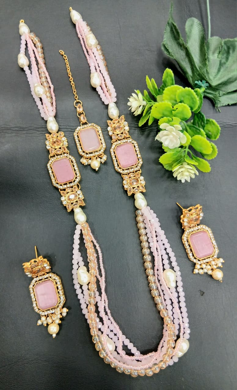 ✨ Artificial Pearl &amp; Stone Jewellery Set