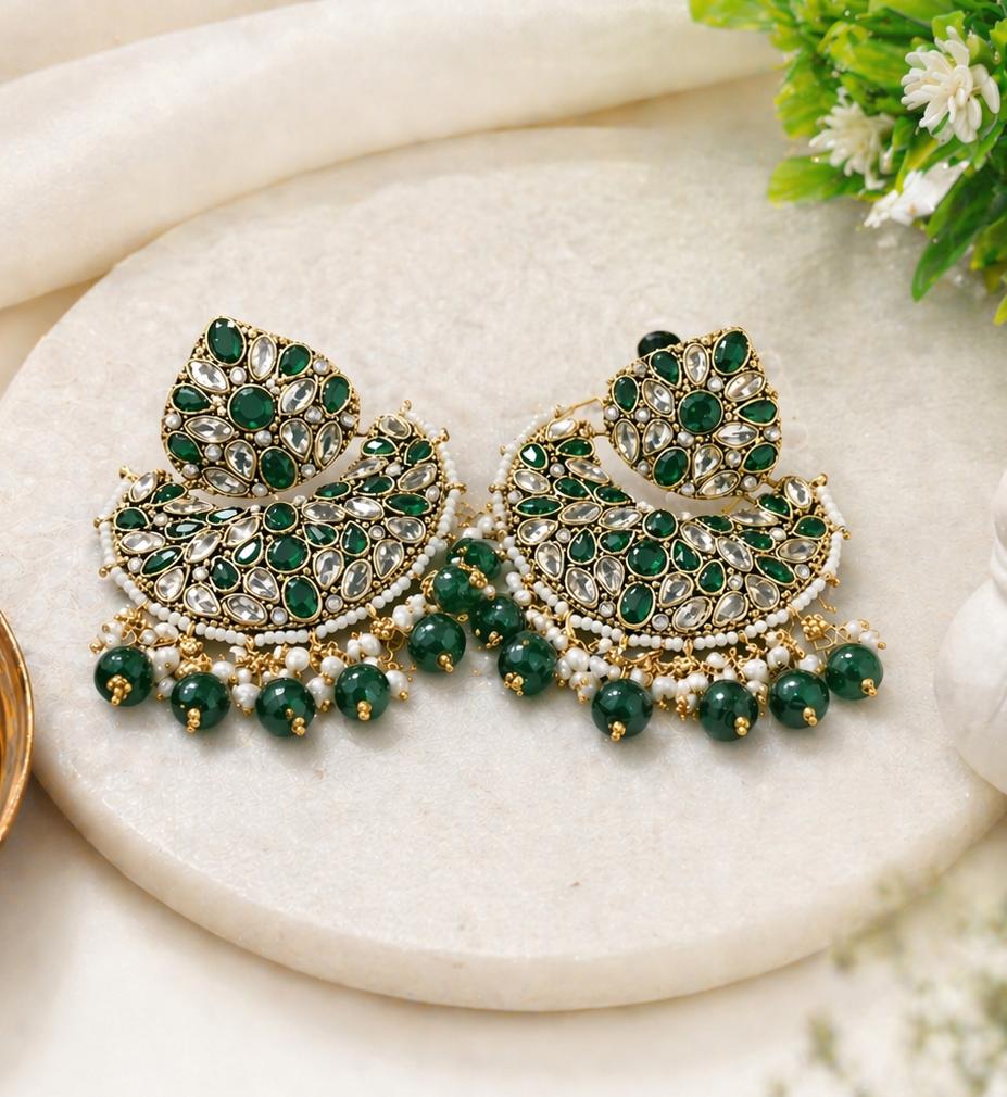 Elegant Kundan Chandbali Earrings – Artificial Jewellery