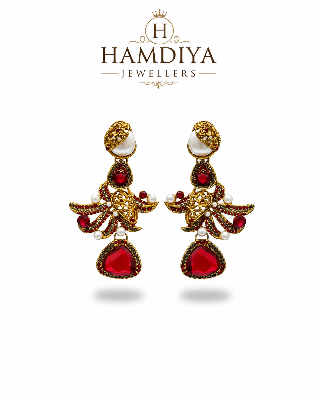 Bella Ruby Statement Drop Earrings