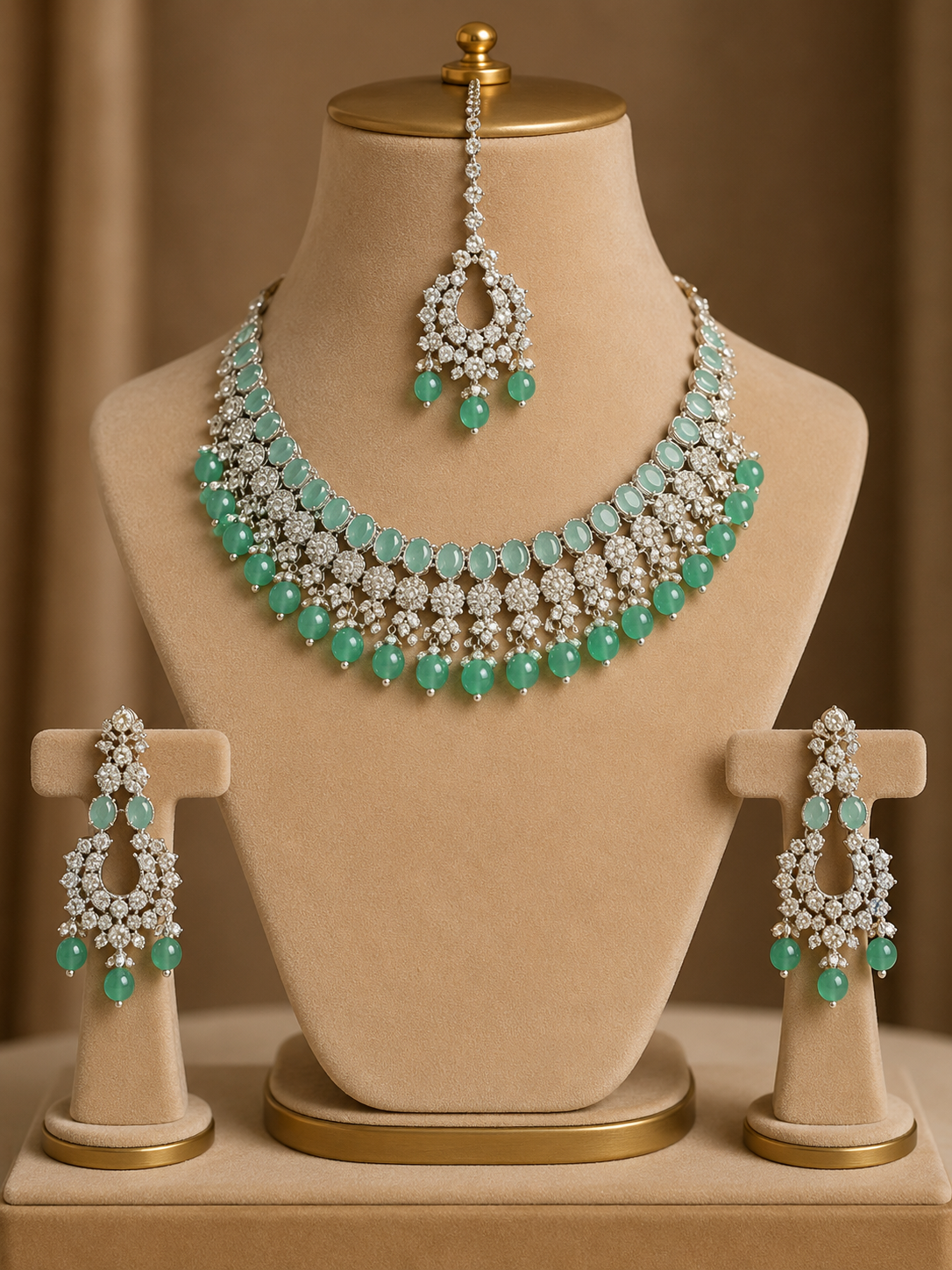 ✨ Elegant Gold Pearl Jewellery Set ✨