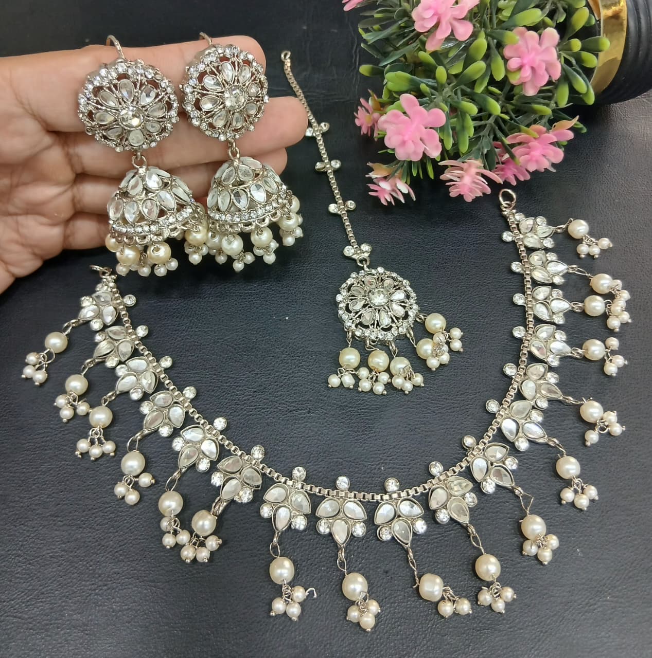 ✨ Elegant Artificial Choker Jewellery Set ✨