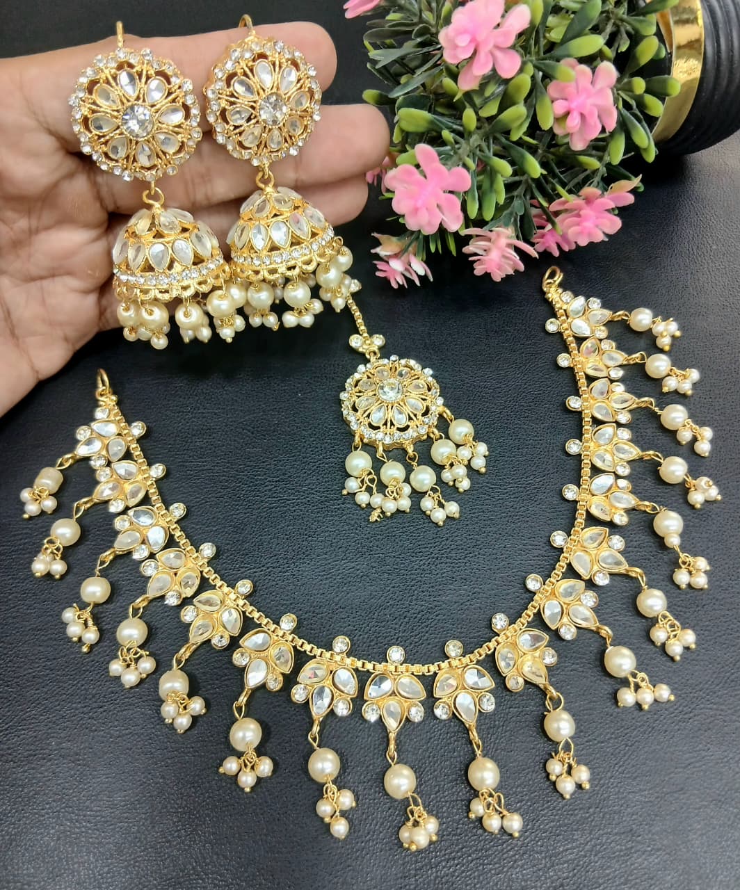 ✨ Elegant Artificial Choker Jewellery Set ✨